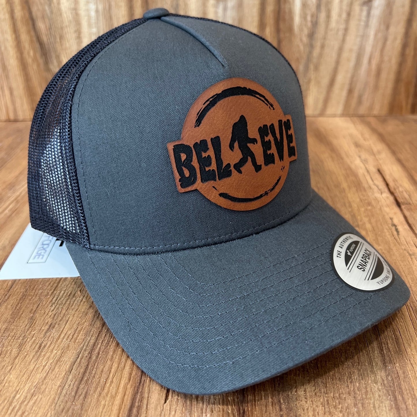 BELIEVE Sasquatch/Bigfoot - Yupoong 5 Panel SnapBack Trucker Hat